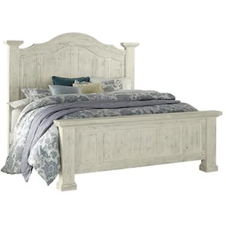 Queen Poster Bed with Arched Headboard